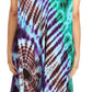 Sakkas Sofi Women's Short Sleeve Embroidered Tie Dye Caftan Tank Dress / Cover Up