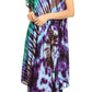 Sakkas Sofi Women's Short Sleeve Embroidered Tie Dye Caftan Tank Dress / Cover Up