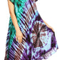 Sakkas Sofi Women's Short Sleeve Embroidered Tie Dye Caftan Tank Dress / Cover Up