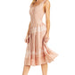 Sakkas Alba Women's Off The Shoulder Smock Ruffle Midi Dress Tie Dye & Embroidery