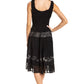 Sakkas Alba Women's Off The Shoulder Smock Ruffle Midi Dress Tie Dye & Embroidery