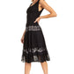 Sakkas Alba Women's Off The Shoulder Smock Ruffle Midi Dress Tie Dye & Embroidery