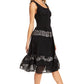 Sakkas Alba Women's Off The Shoulder Smock Ruffle Midi Dress Tie Dye & Embroidery