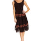Sakkas Alba Women's Off The Shoulder Smock Ruffle Midi Dress Tie Dye & Embroidery