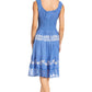 Sakkas Alba Women's Off The Shoulder Smock Ruffle Midi Dress Tie Dye & Embroidery