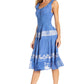 Sakkas Alba Women's Off The Shoulder Smock Ruffle Midi Dress Tie Dye & Embroidery