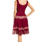 Sakkas Alba Women's Off The Shoulder Smock Ruffle Midi Dress Tie Dye & Embroidery