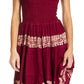 Sakkas Alba Women's Off The Shoulder Smock Ruffle Midi Dress Tie Dye & Embroidery