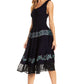 Sakkas Alba Women's Off The Shoulder Smock Ruffle Midi Dress Tie Dye & Embroidery