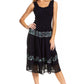 Sakkas Alba Women's Off The Shoulder Smock Ruffle Midi Dress Tie Dye & Embroidery