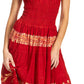 Sakkas Alba Women's Off The Shoulder Smock Ruffle Midi Dress Tie Dye & Embroidery