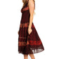 Sakkas Alba Women's Off The Shoulder Smock Ruffle Midi Dress Tie Dye & Embroidery