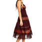 Sakkas Alba Women's Off The Shoulder Smock Ruffle Midi Dress Tie Dye & Embroidery