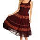 Sakkas Alba Women's Off The Shoulder Smock Ruffle Midi Dress Tie Dye & Embroidery