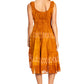 Sakkas Alba Women's Off The Shoulder Smock Ruffle Midi Dress Tie Dye & Embroidery