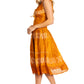 Sakkas Alba Women's Off The Shoulder Smock Ruffle Midi Dress Tie Dye & Embroidery