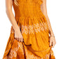 Sakkas Alba Women's Off The Shoulder Smock Ruffle Midi Dress Tie Dye & Embroidery