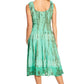 Sakkas Alba Women's Off The Shoulder Smock Ruffle Midi Dress Tie Dye & Embroidery