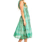 Sakkas Alba Women's Off The Shoulder Smock Ruffle Midi Dress Tie Dye & Embroidery