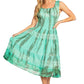 Sakkas Alba Women's Off The Shoulder Smock Ruffle Midi Dress Tie Dye & Embroidery