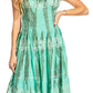 Sakkas Alba Women's Off The Shoulder Smock Ruffle Midi Dress Tie Dye & Embroidery