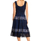 Sakkas Alba Women's Off The Shoulder Smock Ruffle Midi Dress Tie Dye & Embroidery