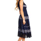 Sakkas Alba Women's Off The Shoulder Smock Ruffle Midi Dress Tie Dye & Embroidery