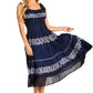Sakkas Alba Women's Off The Shoulder Smock Ruffle Midi Dress Tie Dye & Embroidery