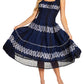 Sakkas Alba Women's Off The Shoulder Smock Ruffle Midi Dress Tie Dye & Embroidery