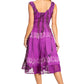Sakkas Alba Women's Off The Shoulder Smock Ruffle Midi Dress Tie Dye & Embroidery