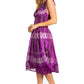 Sakkas Alba Women's Off The Shoulder Smock Ruffle Midi Dress Tie Dye & Embroidery