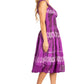 Sakkas Alba Women's Off The Shoulder Smock Ruffle Midi Dress Tie Dye & Embroidery