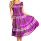 Sakkas Alba Women's Off The Shoulder Smock Ruffle Midi Dress Tie Dye & Embroidery