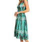 Sakkas Alba Women's Off The Shoulder Smock Ruffle Midi Dress Tie Dye & Embroidery