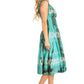 Sakkas Alba Women's Off The Shoulder Smock Ruffle Midi Dress Tie Dye & Embroidery