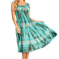 Sakkas Alba Women's Off The Shoulder Smock Ruffle Midi Dress Tie Dye & Embroidery