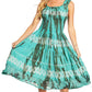 Sakkas Alba Women's Off The Shoulder Smock Ruffle Midi Dress Tie Dye & Embroidery