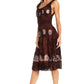 Sakkas Alba Women's Off The Shoulder Smock Ruffle Midi Dress Tie Dye & Embroidery