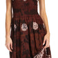 Sakkas Alba Women's Off The Shoulder Smock Ruffle Midi Dress Tie Dye & Embroidery