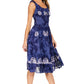 Sakkas Alba Women's Off The Shoulder Smock Ruffle Midi Dress Tie Dye & Embroidery