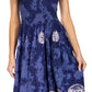 Sakkas Alba Women's Off The Shoulder Smock Ruffle Midi Dress Tie Dye & Embroidery
