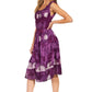 Sakkas Alba Women's Off The Shoulder Smock Ruffle Midi Dress Tie Dye & Embroidery