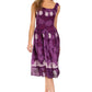 Sakkas Alba Women's Off The Shoulder Smock Ruffle Midi Dress Tie Dye & Embroidery