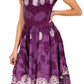 Sakkas Alba Women's Off The Shoulder Smock Ruffle Midi Dress Tie Dye & Embroidery