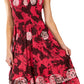 Sakkas Alba Women's Off The Shoulder Smock Ruffle Midi Dress Tie Dye & Embroidery