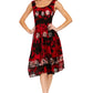 Sakkas Alba Women's Off The Shoulder Smock Ruffle Midi Dress Tie Dye & Embroidery