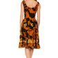 Sakkas Alba Women's Off The Shoulder Smock Ruffle Midi Dress Tie Dye & Embroidery