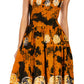 Sakkas Alba Women's Off The Shoulder Smock Ruffle Midi Dress Tie Dye & Embroidery