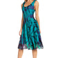 Sakkas Alba Women's Off The Shoulder Smock Ruffle Midi Dress Tie Dye & Embroidery