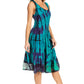 Sakkas Alba Women's Off The Shoulder Smock Ruffle Midi Dress Tie Dye & Embroidery